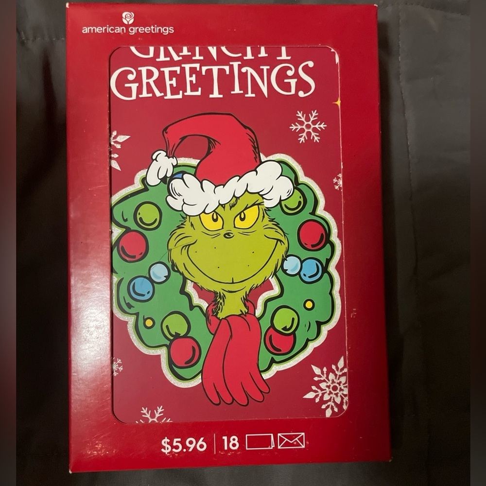 NEW, AMERICAN GREETINGS THE‎ GRINCH CHRISTMAS CARDS, 2 SETS  OF 18  (36 total)